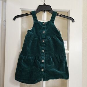 Chelsea & Violet Girls 4T Green Corduroy Button Front Pinafore Dress